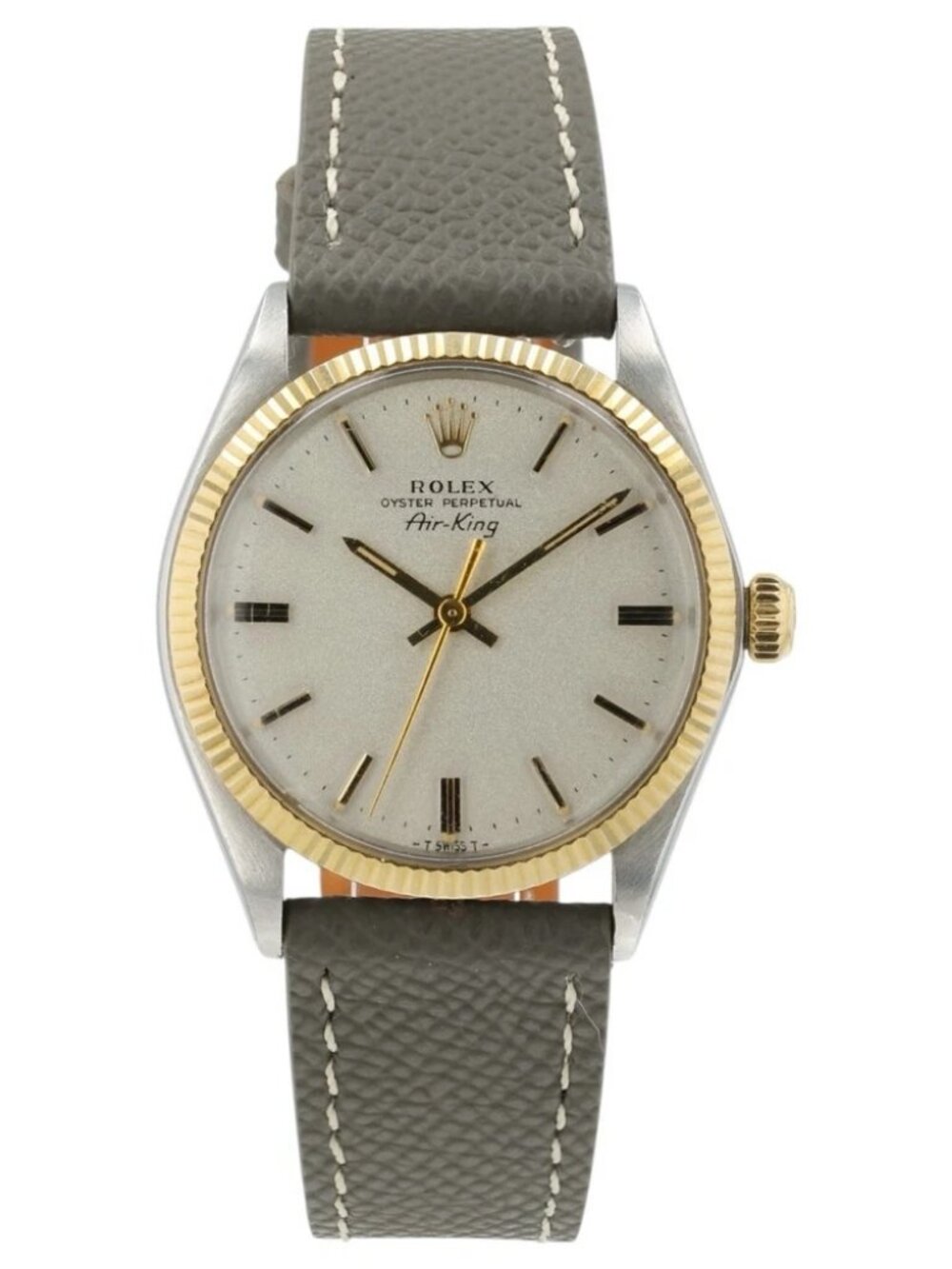 Rolex Air King Silver Dial Gold & Steel 34mm Automatic Movement Mens Watch 5501